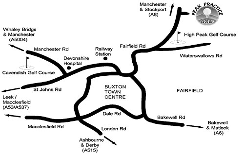 directions to Buxton's golf driving range Peak Practice Golf